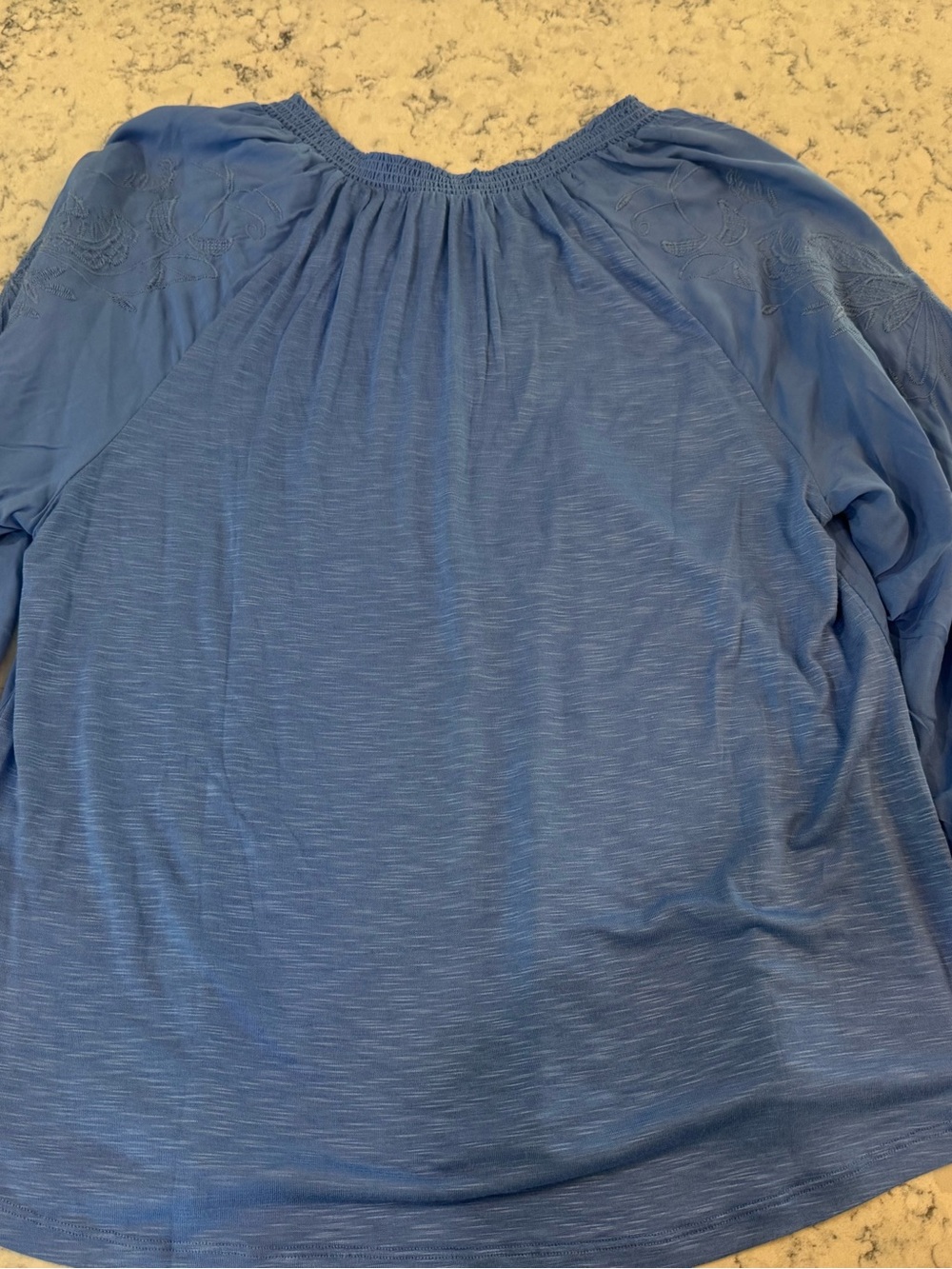 DEMOCRACY Women’s Small Blue Pullover Peasant Top. NWT - Picture 5 of 5